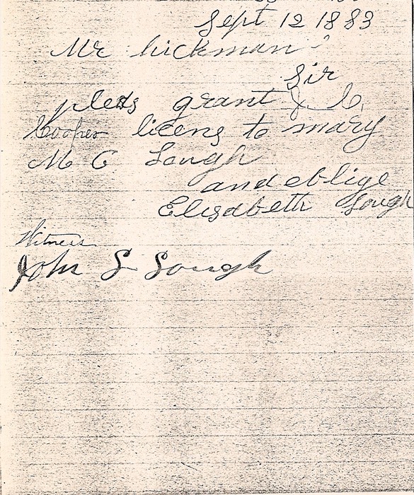 Cooper, Jesse marriage permission