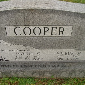 Wilbur M Cooper grave